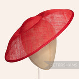 Petershams Millinery Supplies Charlotte extra large red sinamay saucer fascinator hat base