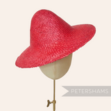 Petershams Millinery Supplies red mini shiny wheatstraw capeline hat body for fascinator