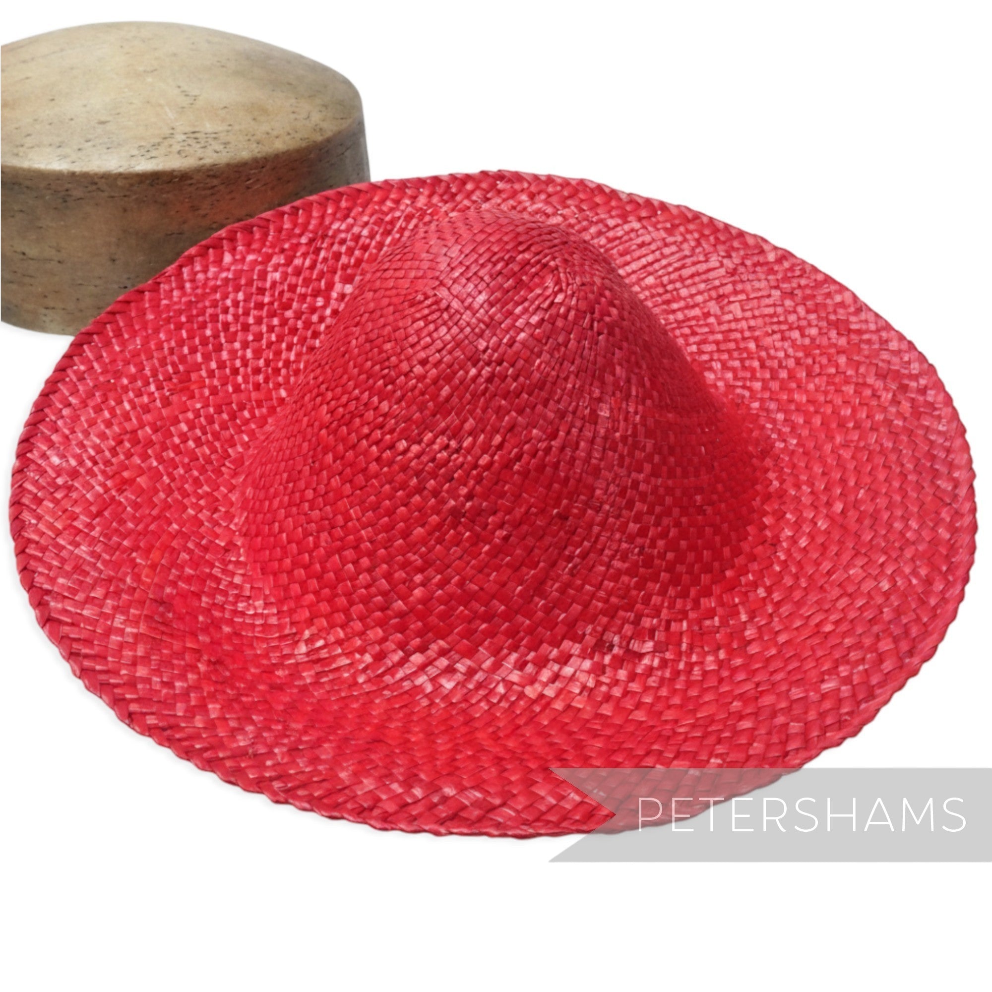 Petershams Millinery Supplies red mini wheatstraw capeline hat body for fascinator making