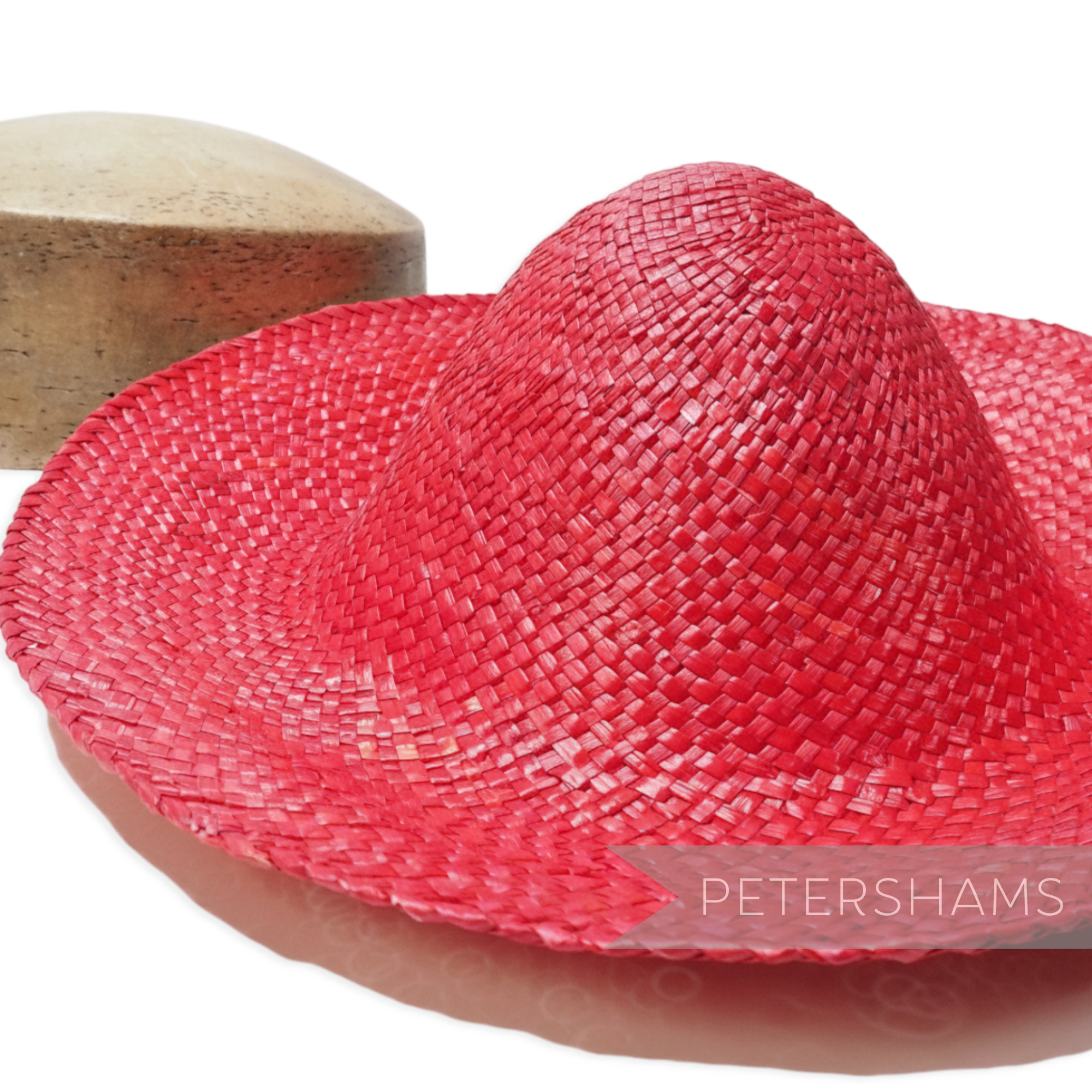 Petershams Millinery Supplies red mini shiny wheatstraw capeline hat body for fascinator making