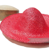 Petershams Millinery Supplies red mini shiny wheatstraw capeline hat body for fascinator making