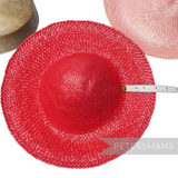 Petershams Millinery Supplies red mini shiny wheatstraw capeline hat body measuring 8 inches for fascinator making