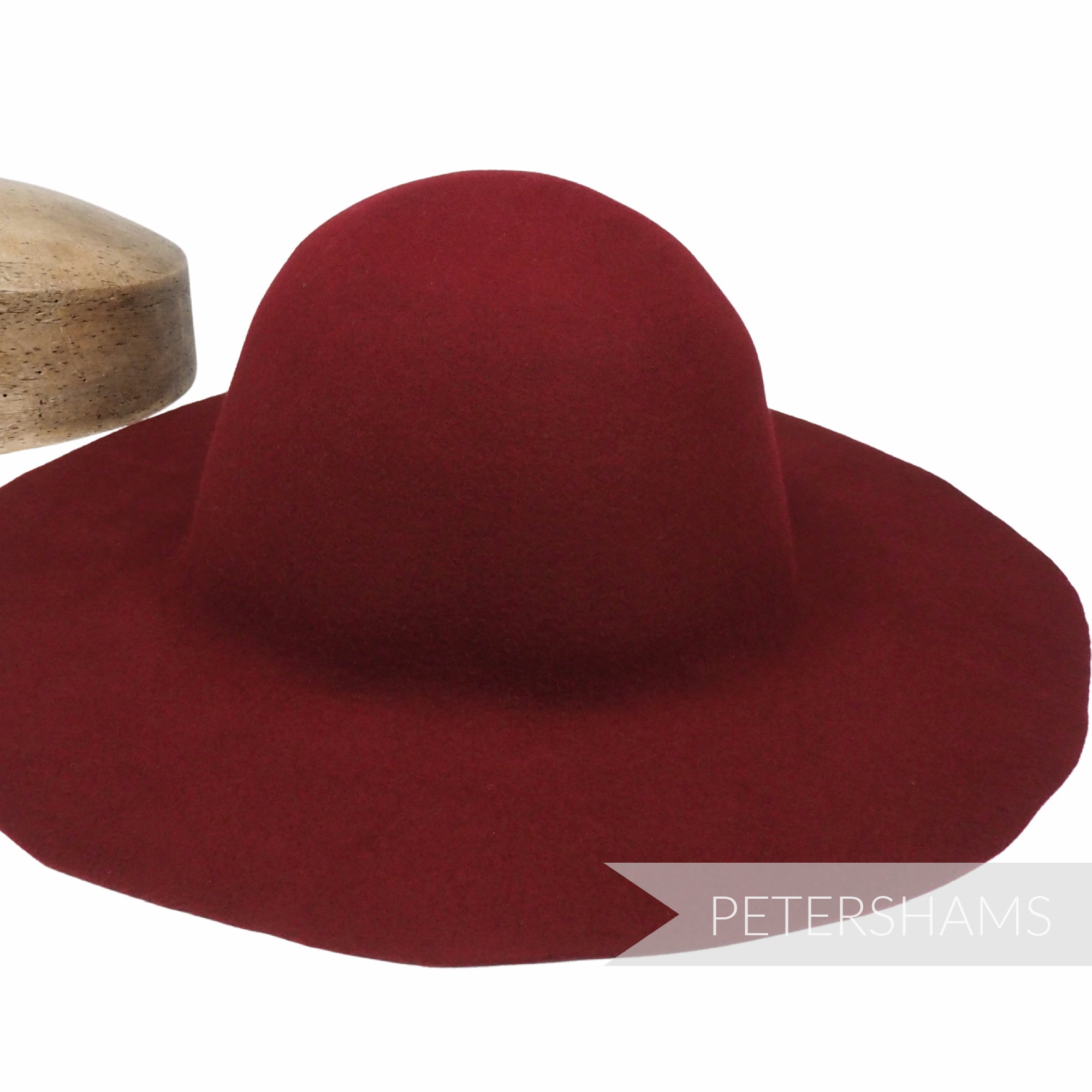 Petershams Millinery Supplies deep red wool felt capeline hat body