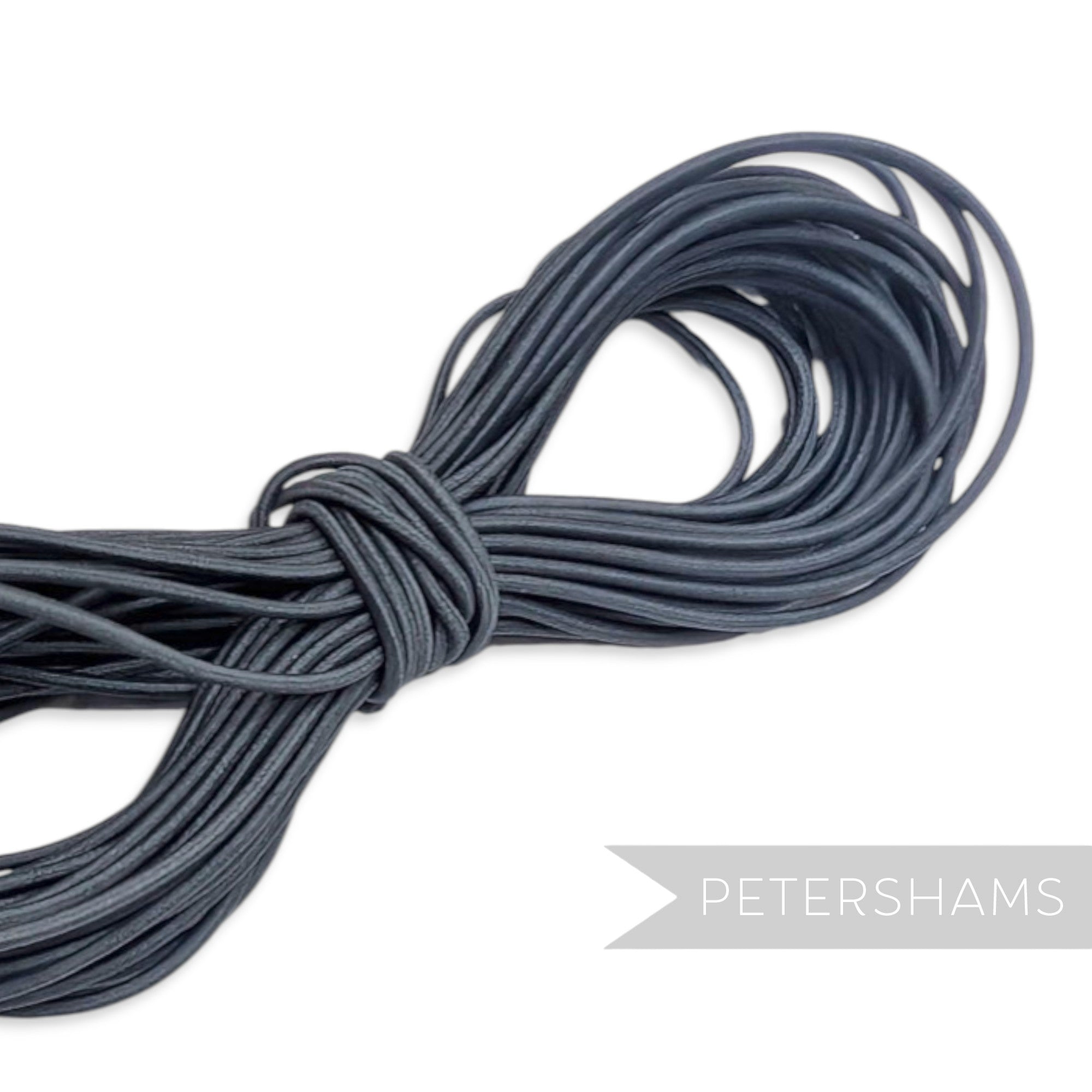 Petershams Millinery Supplies 1.5mm round dark grey hat elastic cord for securing fascinators and headwear