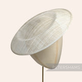 Petershams Millinery Supplies 29cm round pale grey sinamay fascinator hat base