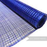 Petershams Millinery Supplies royal blue basket weave sinamay fabric with a large open weave, ideal for hat making.
