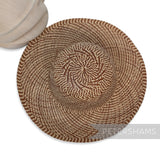 Petershams Millinery Supplies vintage rust graphic weave Ecuador Panama straw capeline hat body