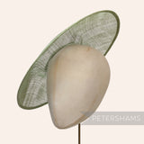 Petershams Millinery Supplies Charlotte extra large sage green sinamay saucer fascinator hat base