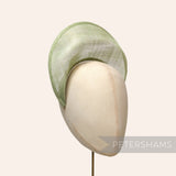 Petershams Millinery Supplies sage green sinamay halo crown fascinator hat base