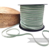 Petershams Millinery Supplies 7mm vintage mint French velvet ribbon on a spool