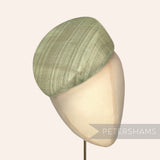 Petershams Millinery Supplies Betty sloped pillbox fascinator hat base in sage green sinamay