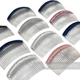 Petershams Millinery Supplies assorted 8.5cm plastic hair combs wrapped in satin ribbon for hat making projects