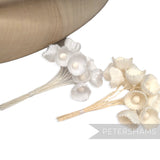 Petershams Millinery Supplies Alicia teeny silk lily of the valley flower cup stems in white and cream
