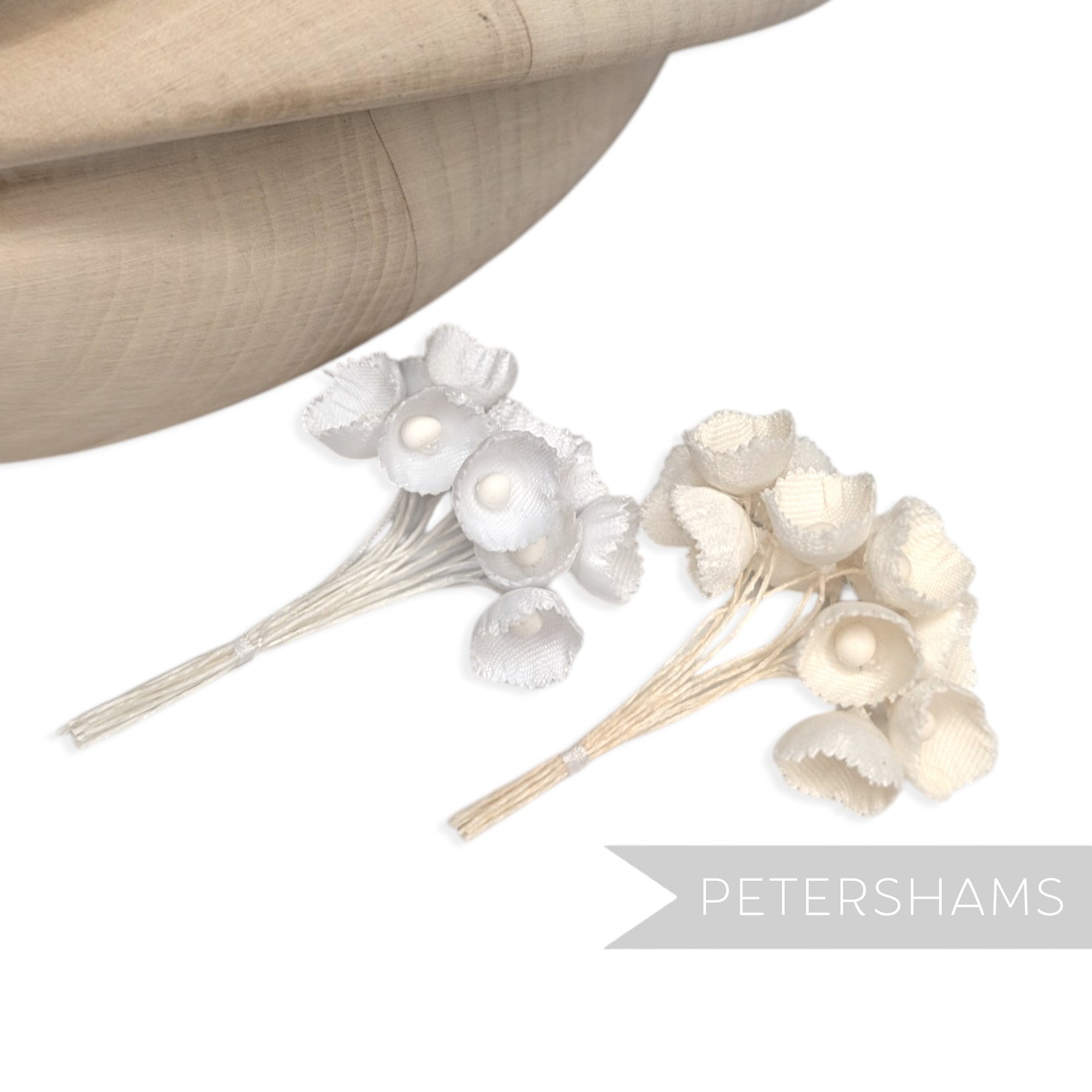 Petershams Millinery Supplies Alicia silk lily of the valley flower stems for wedding headdresses and millinery.