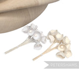 Petershams Millinery Supplies Alicia silk lily of the valley flower stems for wedding headdresses and millinery.