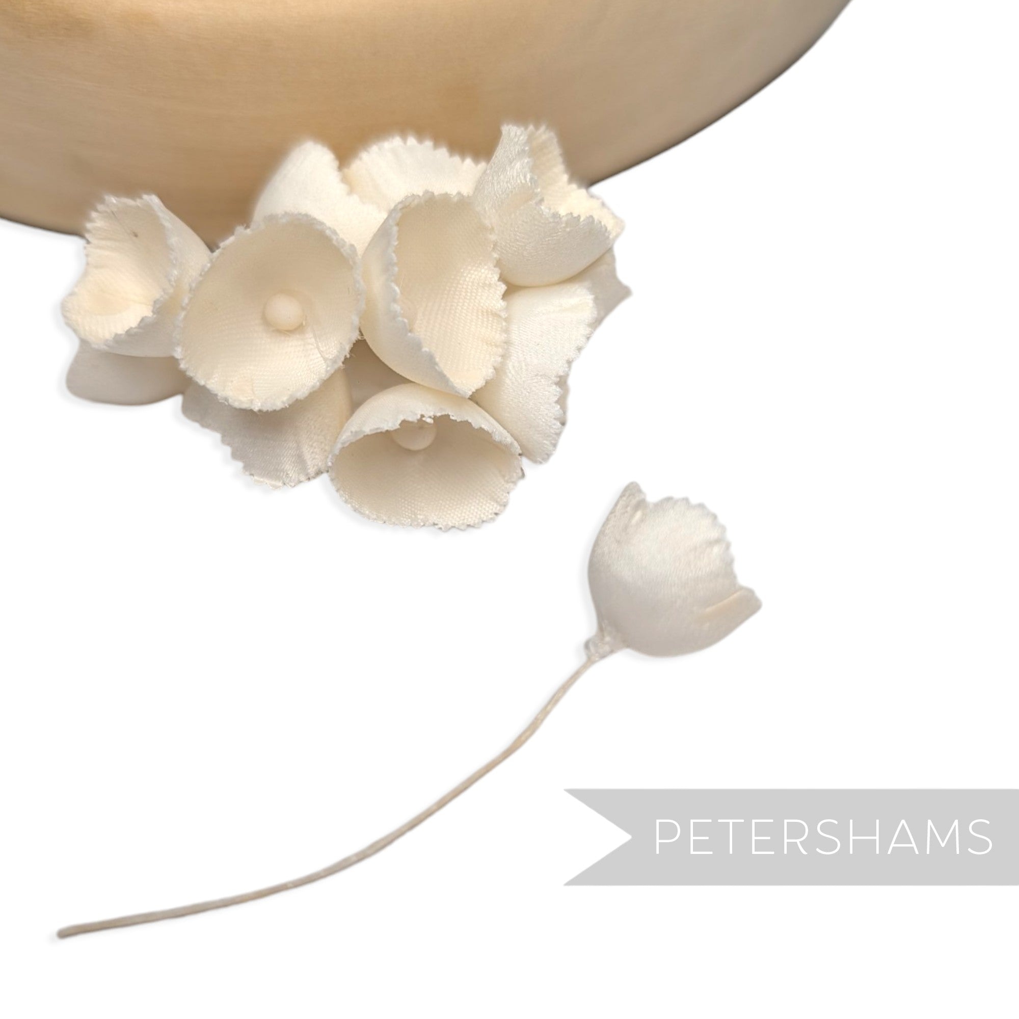 Petershams Millinery Supplies Claudia small white silk lily of the valley flower stems for wedding headdresses