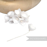 Petershams Millinery Supplies Claudia small white silk lily of the valley flower cup stems for millinery and crafts