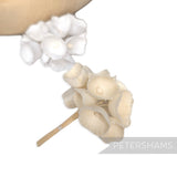Petershams Millinery Supplies Claudia small silk lily of the valley flower stems in white and cream for millinery