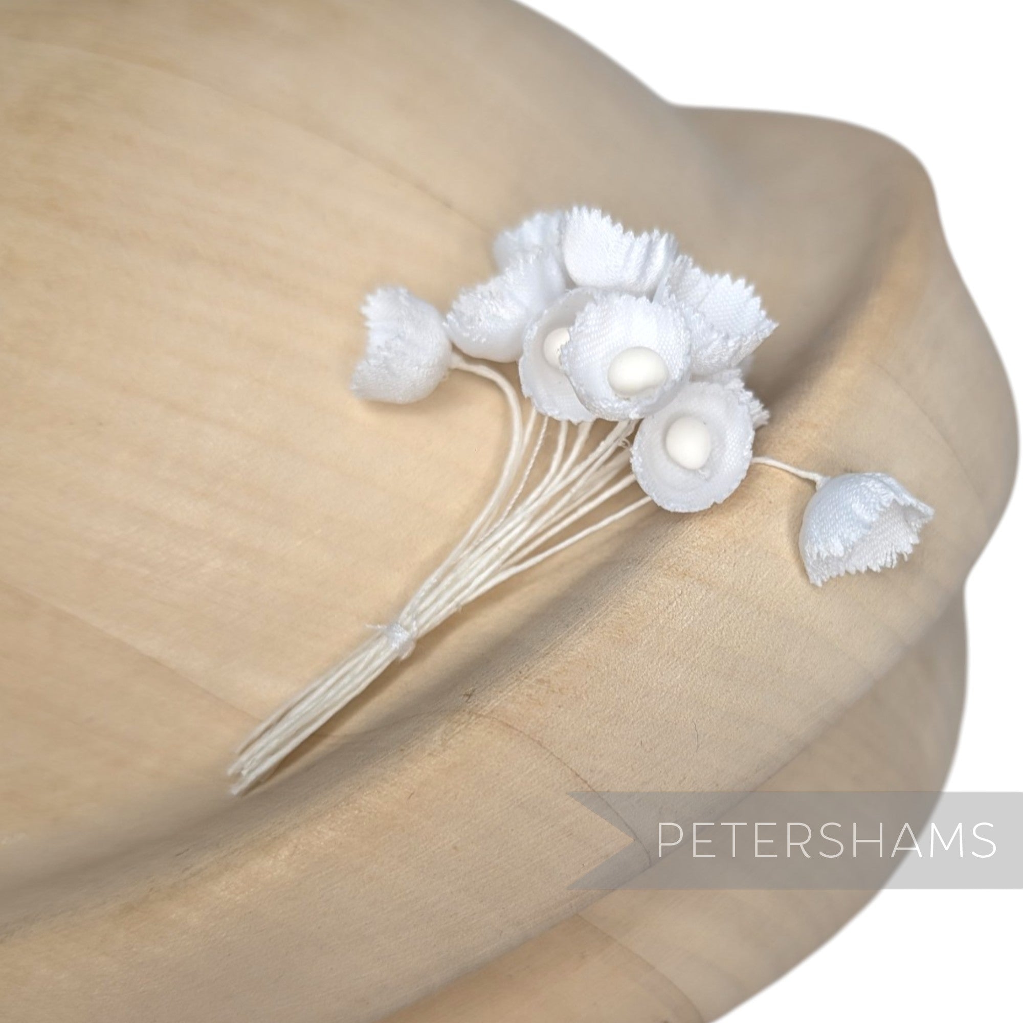 Petershams Millinery Supplies Alicia teeny white silk lily of the valley flower stems for wedding headdresses