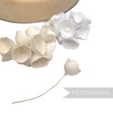 Petershams Millinery Supplies Claudia small white silk lily of the valley flower stems for wedding headdresses