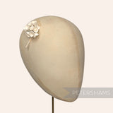 Petershams Millinery Supplies Alicia teeny silk lily of the valley flower stems on a millinery head block