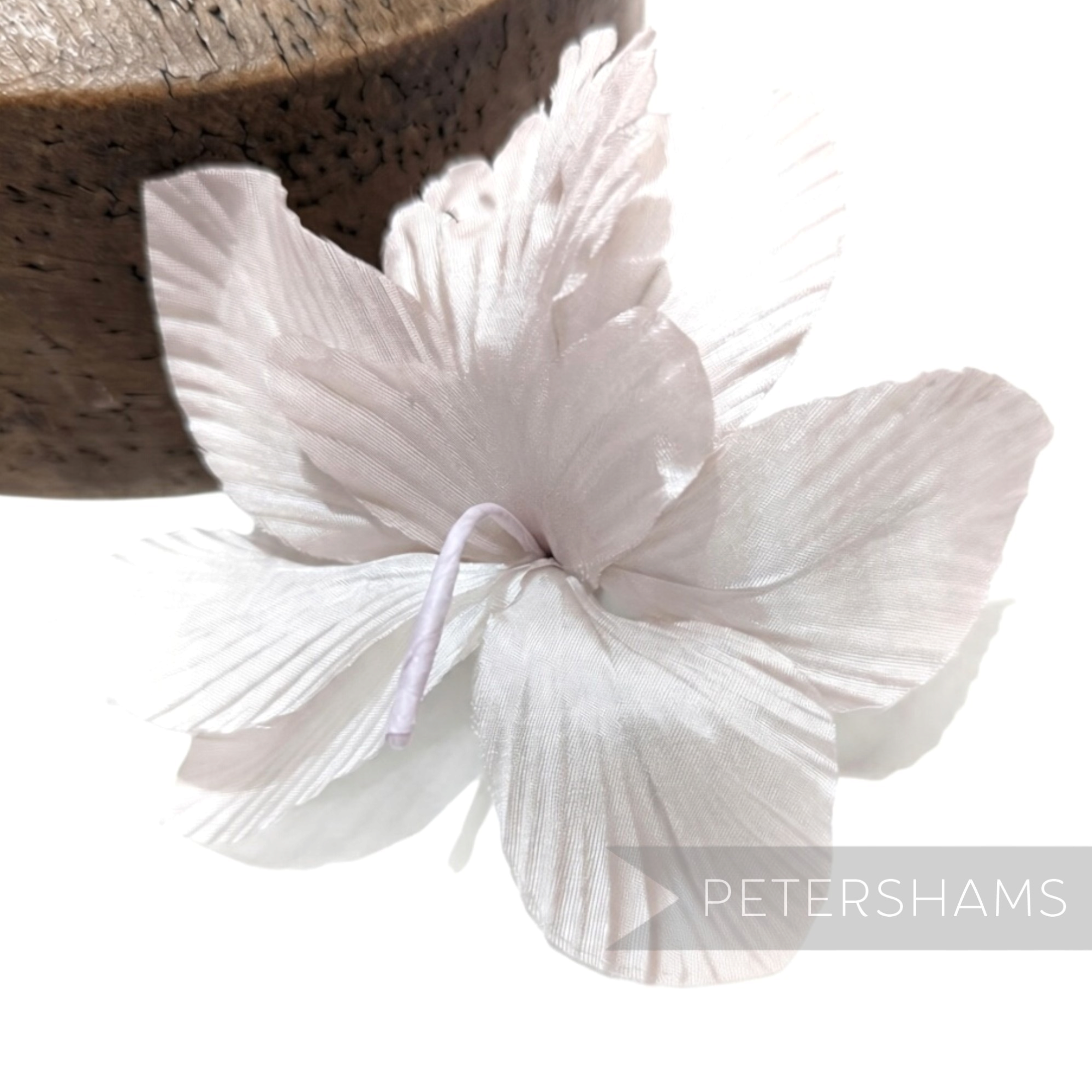 Petershams Millinery Supplies Coco silk orchid flower hat mount in pale pink for fascinator making