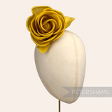 Petershams Millinery Supplies Carmel gold yellow silk rose flower hat mount
