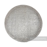 Petershams Millinery Supplies 10.5cm round silver metallic lurex sinamay fascinator base for hat making