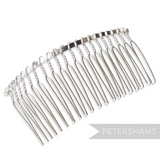 Petershams Millinery Supplies 8.5cm silver plated metal hair comb for bridal accessories and fascinators.
