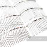 Petershams Millinery Supplies 8.5cm silver plated metal hair comb for bridal accessories and fascinators
