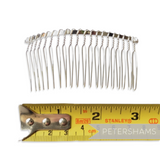 Petershams Millinery Supplies 8.5cm silver plated metal hair comb for bridal headpieces and fascinators