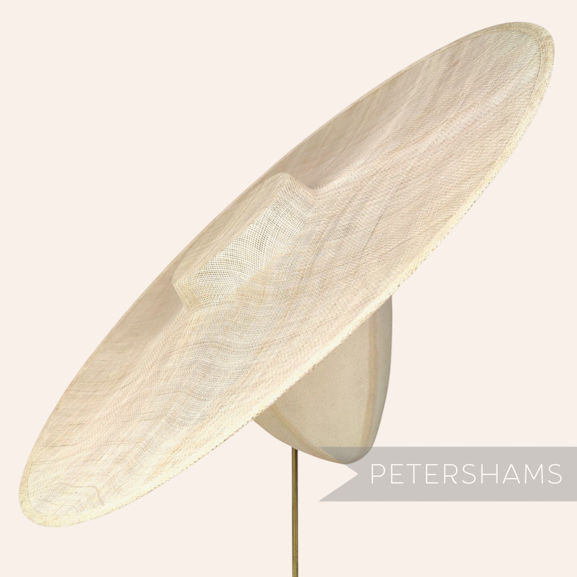 Petershams Millinery Supplies oversized natural sinamay cartwheel fascinator hat base