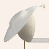 Petershams Millinery Supplies extra large ivory sinamay fascinator hat base with a pointed tip