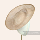 Petershams Millinery Supplies Cindy sinamay fascinator hat base in toffee with orbital pleat detail