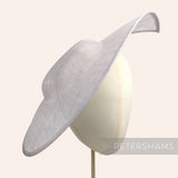 Petershams Millinery Supplies extra large pointed tip sinamay fascinator hat base in a pale grey