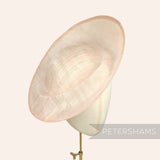 Petershams Millinery Supplies Cindy sinamay fascinator base in light beige with orbital pleat detail