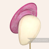 Petershams Millinery Supplies Cindy cerise sinamay fascinator hat base with orbital pleat