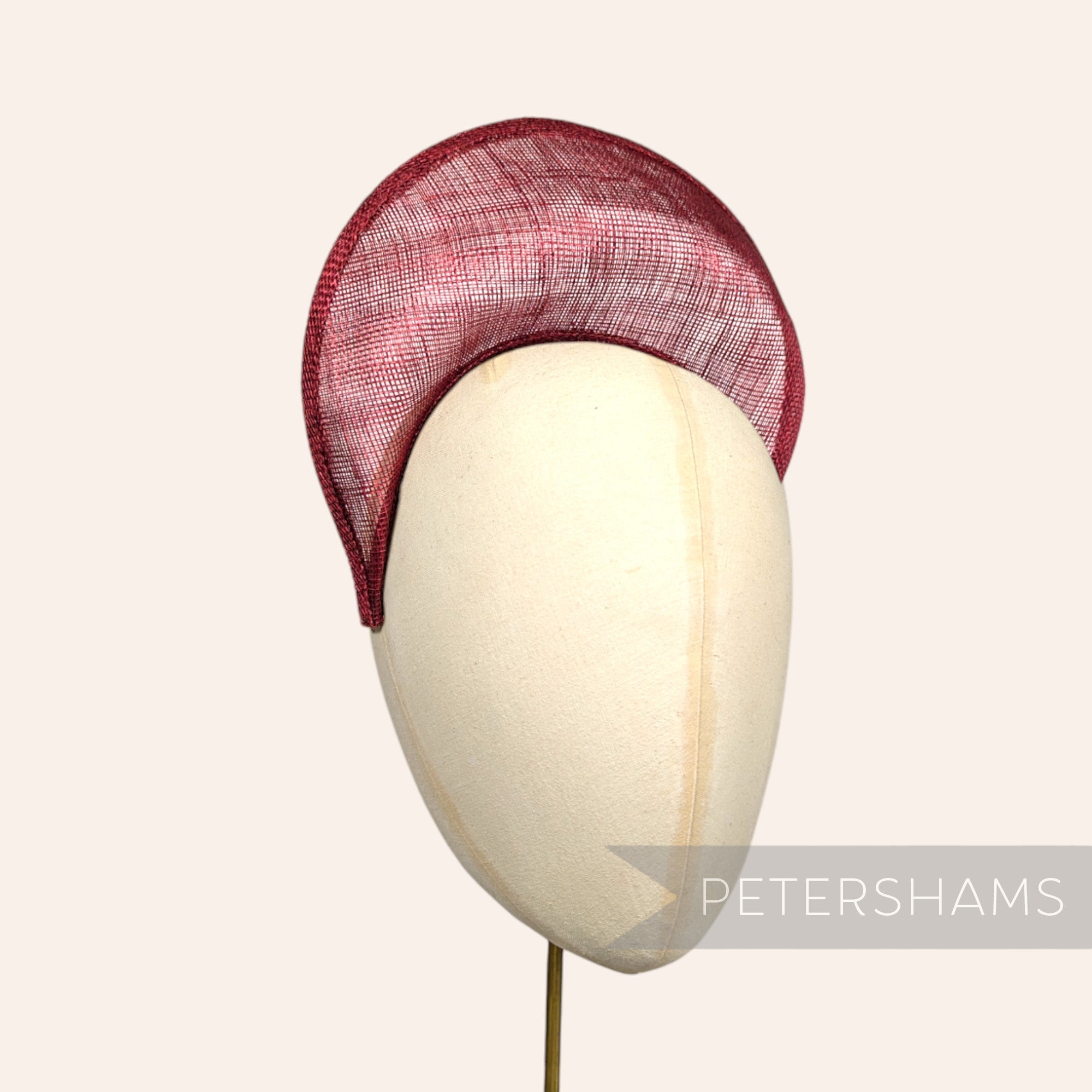 Petershams Millinery Supplies burgundy sinamay halo crown fascinator hat base