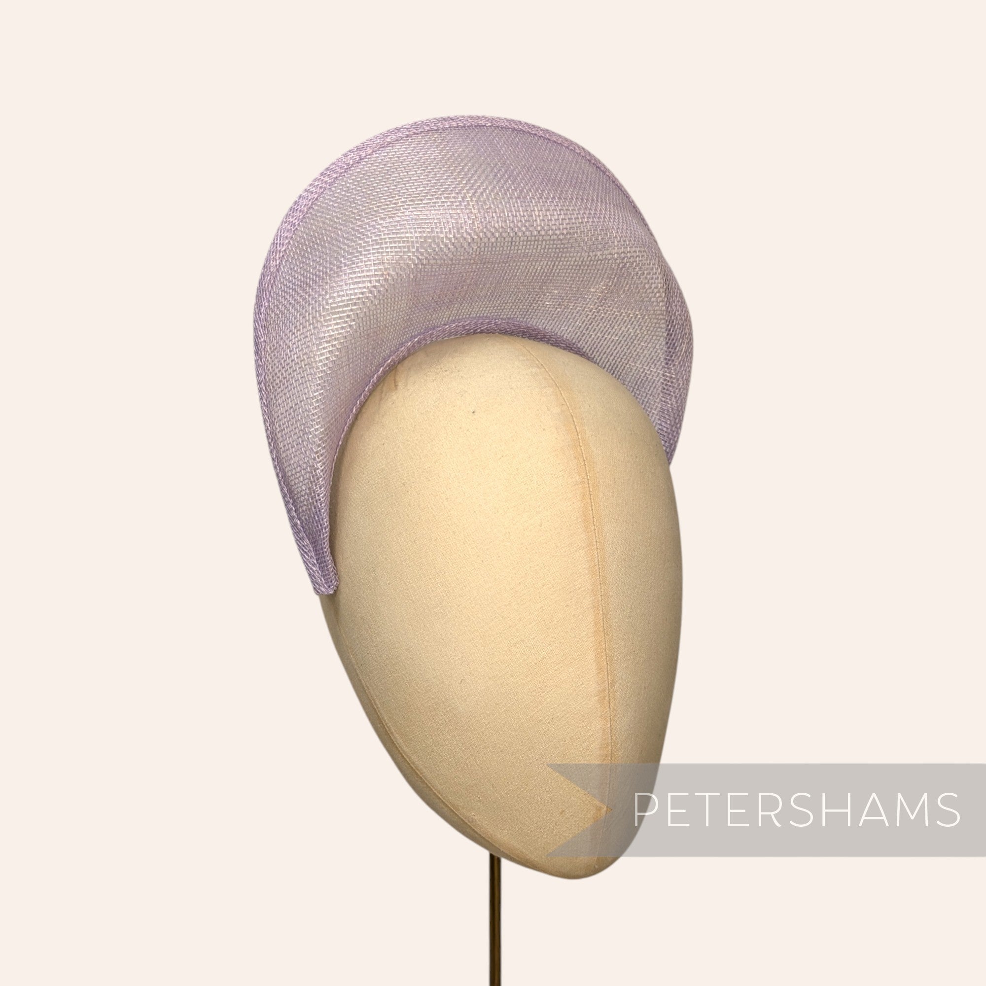 Petershams Millinery Supplies lilac sinamay halo crown fascinator hat base