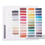 Petershams Millinery Supplies 2026/2027 sinamay fabric shade card featuring 42 woven colour swatches for hat making.
