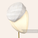 Petershams Millinery Supplies Betty sloped pillbox sinamay fascinator hat base in pale grey