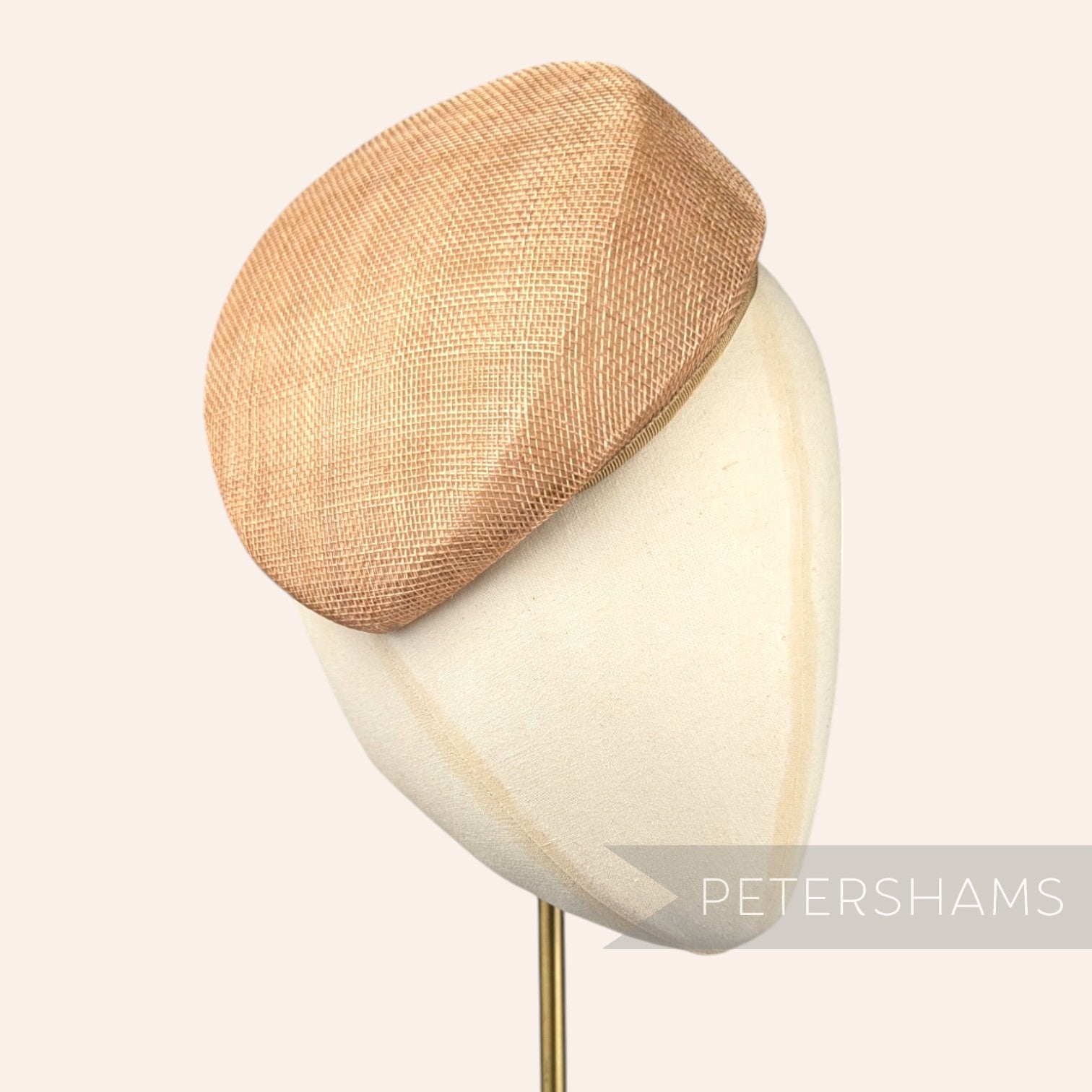 Petershams Millinery Supplies Betty sloped sinamay pillbox fascinator hat base in a toffee colour