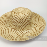 Petershams Millinery Supplies vintage Ecuador Panama straw capeline hat body with a fine spiral weave pattern.