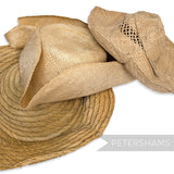 Petershams Millinery Supplies set of three vintage straw bail ends for hat making, millinery, and fascinator crafts.