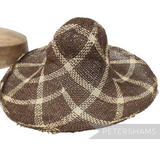Petershams Millinery Supplies vintage brown and cream roulette curve seagrass and jute straw capeline hat body