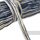 Petershams Millinery Supplies 15mm navy, white, and tan striped chenille threaded crin braid for hat making