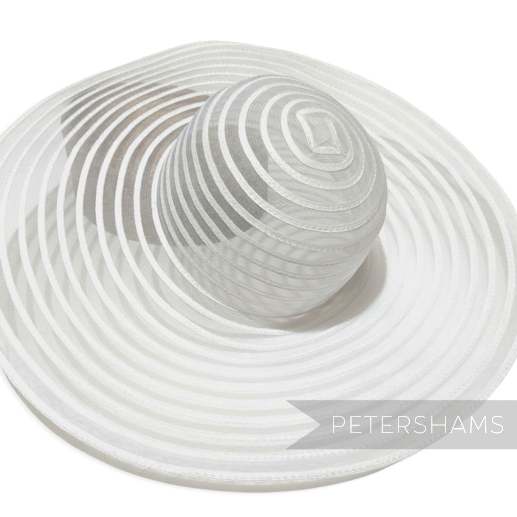 Petershams Millinery Supplies white striped polybraid crin capeline hat body for millinery projects