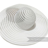 Petershams Millinery Supplies white striped polybraid crin capeline hat body for millinery projects
