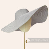 Petershams Millinery Supplies XL striped polybraid capeline hat body with a wide brim in a two-tone finish.