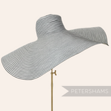 Petershams Millinery Supplies oversized black and white striped polybraid capeline hat body